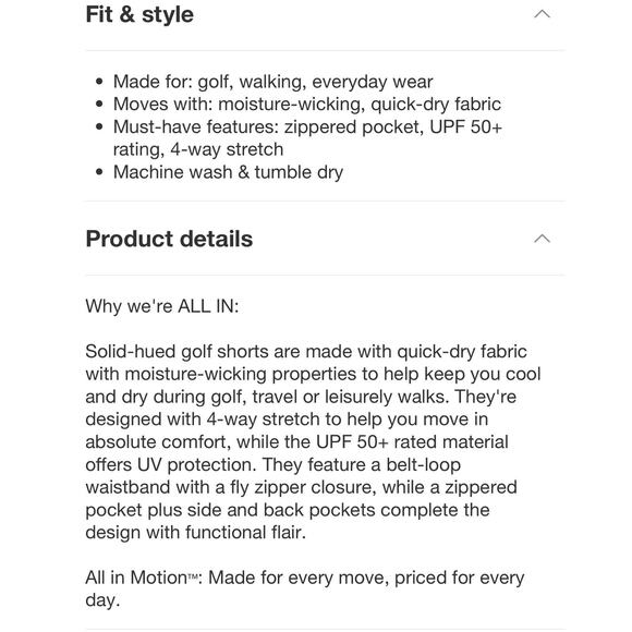 All In Motion Men’s Golf Shorts Rose Pink Size 44 - Picture 3 of 8